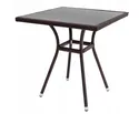 Садовий стіл HALMAR MOBIL, колір: скло - чорний, ротанг - коричневий (1шт=1шт) фото thumb №1