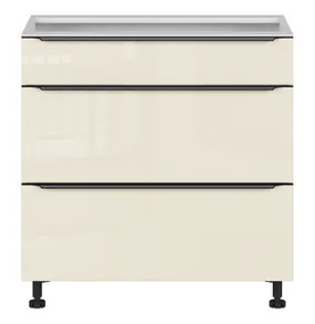 BRW Кухонный шкаф Sole L6 80 см с выдвижными ящиками магнолия жемчуг, альпийский белый/жемчуг магнолии FM_D2S_80/82_2SMB/B-BAL/MAPE фото