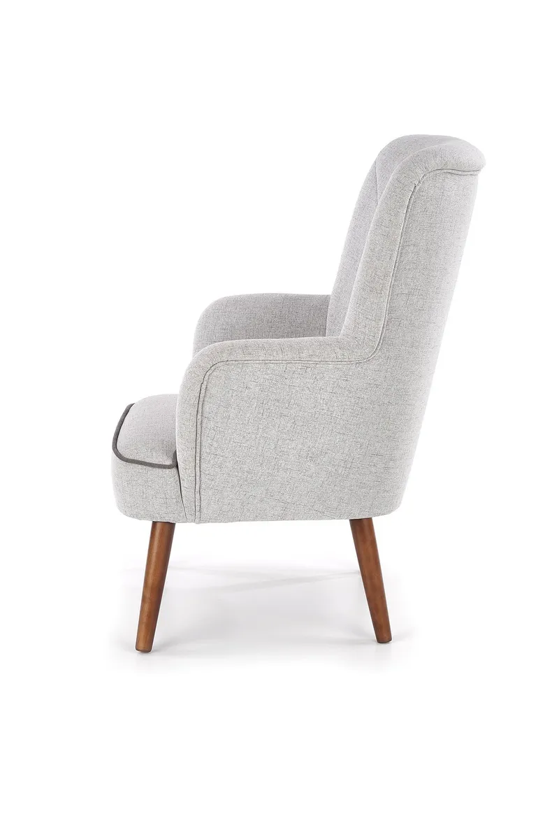 Мягкое кресло HALMAR BISHOP, ткань: серый, ореховый фото №4