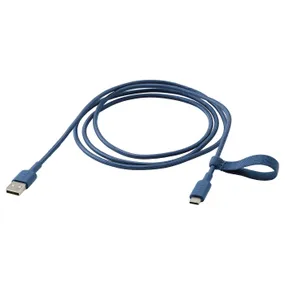 IKEA LILLHULT ЛІЛЛЬХУЛЬТ, кабель USB-A–USB-C, синій, 1.5 m 505.284.95 фото