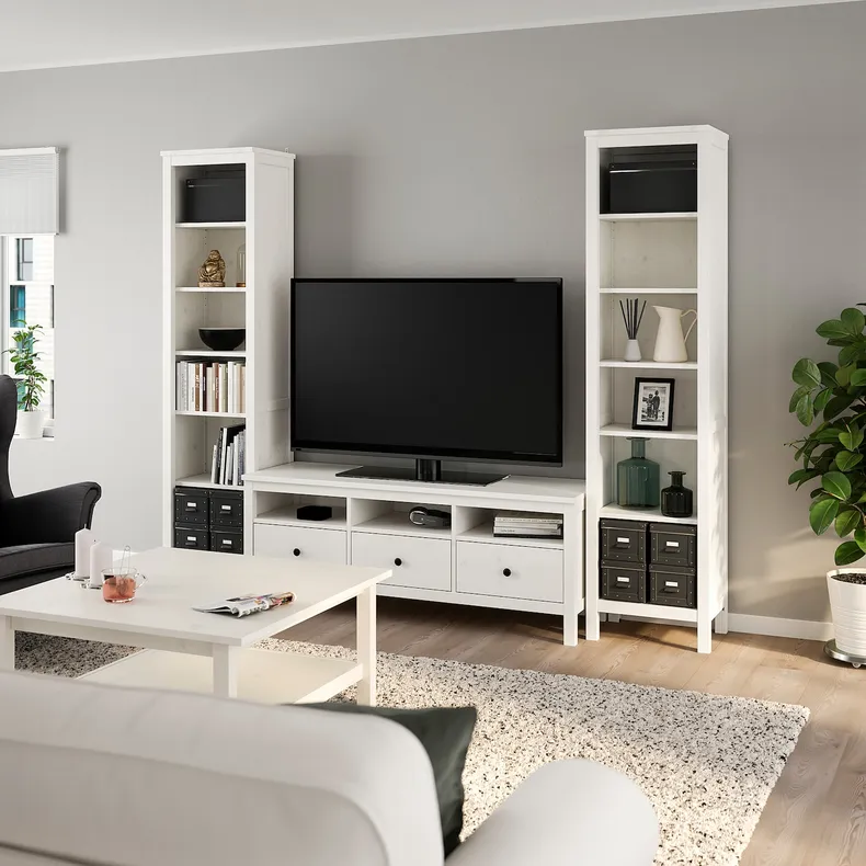 IKEA HEMNES ХЕМНЭС, шкаф для ТВ, комбинация, белое пятно, 245x197 см 892.995.39 фото №2