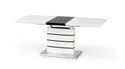 Кухонний стіл HALMAR NORD 140-180x80 см чорний, білий фото thumb №3