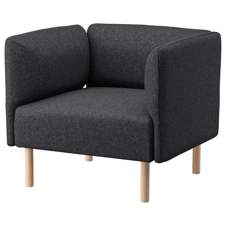 IKEA LILLEHEM ЛИЛЛЕХЕМ, кресло, Окрашенное дерево темно-серого цвета 794.703.09 фото №1