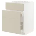 IKEA METOD МЕТОД / MAXIMERA МАКСІМЕРА, підлог шафа д / мийки+3 фр пан / 2 шух, білий / хавсторпський бежевий, 60x60 см 794.266.13 фото thumb №1