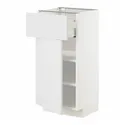 IKEA METOD МЕТОД / MAXIMERA МАКСИМЕРА, напольный шкаф с ящиком / дверцей, белый / Стенсунд белый, 40x37 см 194.597.48 фото thumb №1