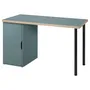 IKEA LAGKAPTEN ЛАГКАПТЕН / ALEX АЛЕКС, письмовий стіл, сіро-бірюзовий / чорний, 120x60 см 295.233.72 фото