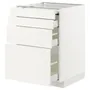 IKEA METOD МЕТОД / MAXIMERA МАКСИМЕРА, напольный шкаф с выдвиж панелью / 3ящ, белый / белый, 60x60 см 394.191.48 фото