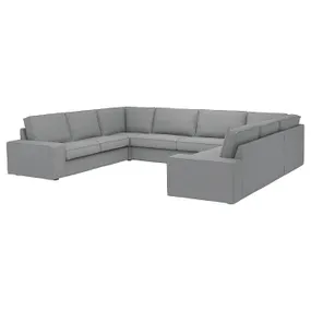 IKEA KIVIK КИВИК, 7-местный п-образный диван, Тибблби бежевый/серый 894.405.76 фото