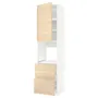 IKEA METOD МЕТОД / MAXIMERA МАКСІМЕРА, висока шафа для духовки+дверц/2шухл, білий/АСКЕРСУНД під світлий ясен, 60x60x240 см 694.687.12 фото