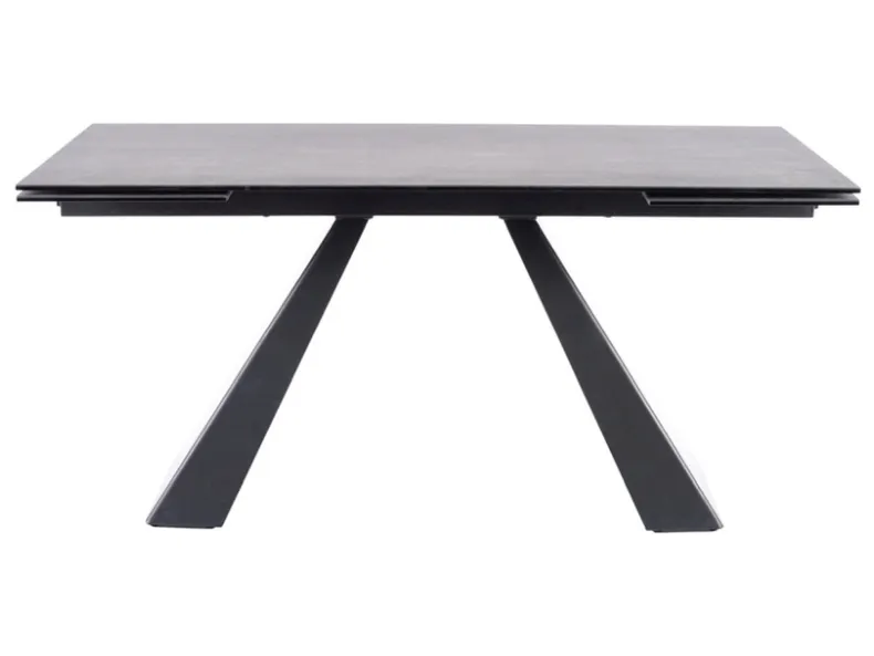 Стол обеденный раскладной SIGNAL SALVADORE, серый мрамор / черный матовый, 90x180 фото №7