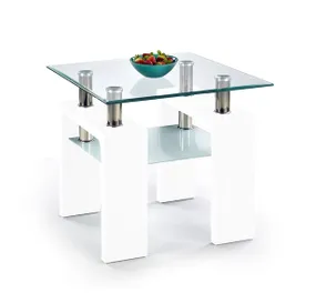 Журнальний стіл HALMAR DIANA H KWADRAT 60x60 см квадратний білий лакований фото
