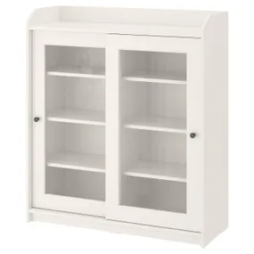 IKEA HAUGA ХАУГА, шафа зі скляними дверцятами, білий, 105x116 см 304.150.55 фото