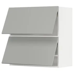 IKEA METOD МЕТОД, навесной шкаф / 2 дверцы, горизонтал, белый / светло-серый, 80x80 см 395.387.83 фото