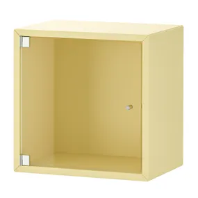 IKEA EKET ЕКЕТ, шафа навісна зі скляними дверцятами, блідо-жовтий, 35x25x35 см 095.330.13 фото