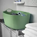 IKEA TORKIS ТОРКИС, гибкая корзина д/белья, зеленый, 35 l 205.791.65 фото thumb №3