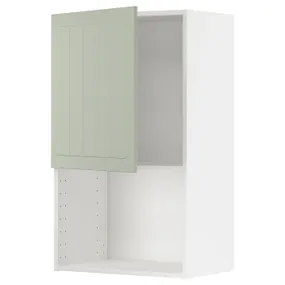 IKEA METOD МЕТОД, навесной шкаф для СВЧ-печи, белый / светло-зеленый, 60x100 см 694.875.03 фото
