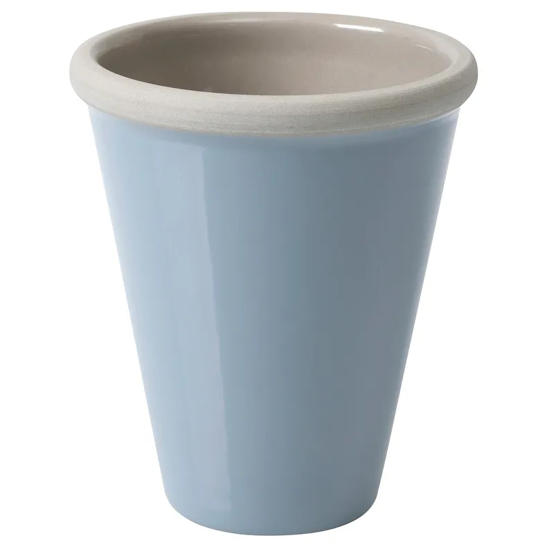 IKEA OLJEPALM ОЛЬЕПАЛМ, ваза, голубой, 13,5 см 605.673.49 фото №1
