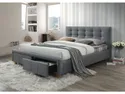 Кровать двуспальная SIGNAL АСКОТ, серый, 160x200 см, ткань / дуб фото thumb №2