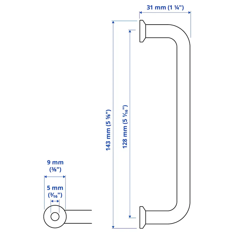 IKEA BAGGANÄS БАГГАНЕС, ручка, бежевий, 143 мм 805.880.01 фото №3