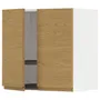 IKEA METOD МЕТОД, навесной шкаф с сушилкой / 2дверцы, белый / Воксторп имит. дуб, 60x60 см 595.386.40 фото
