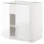 IKEA METOD МЕТОД, підлогова шафа з полицями / 2 дверцят, білий / ВОКСТОРП глянцевий / білий, 80x60 см 594.649.03 фото