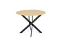 Стол обеденный круглый HALMAR EDGAR 100х100 см, столешница - золотой дуб, ножки - черные фото