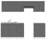 BRW Кухонний гарнітур Junona Line 230 см з побутовою технікою графіт, білий/графіт JUNONA_AGD_WER_2/230_BBL-BI/GF фото
