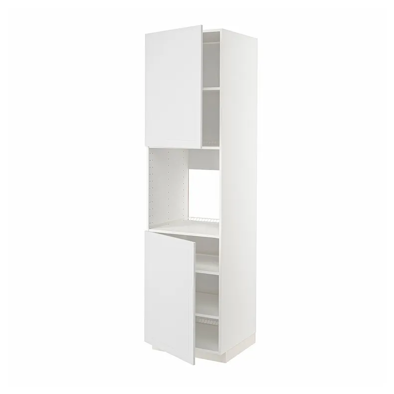 IKEA METOD МЕТОД, висока шафа для дух, 2 дверцят / пол, білий / стенсундський білий, 60x60x220 см 394.610.38 фото №1
