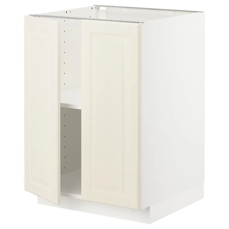 IKEA METOD МЕТОД, напольный шкаф с полками / 2дверцами, белый / бодбинские сливки, 60x60 см 094.670.70 фото №1