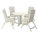 IKEA BONDHOLMEN БОНДХОЛЬМЕН, стіл+4 крісла з відкид спин/вуличн, білий/бежевий/бежевий Фрессон/Дувхольмен 895.498.78 фото thumb №1