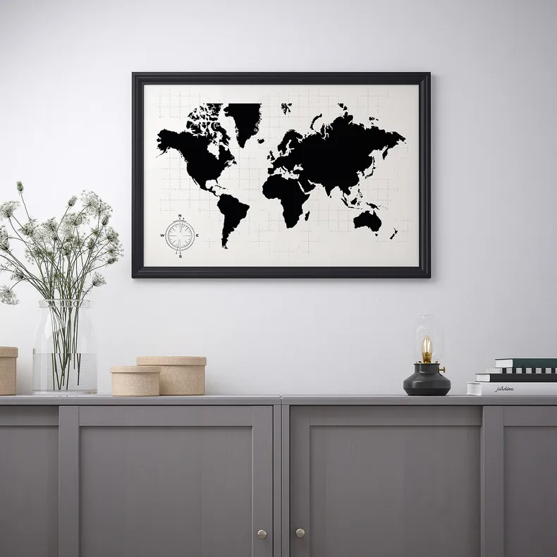 IKEA BILD БІЛЬД, постер, карта світу, 91x61 см 104.422.67 фото №3