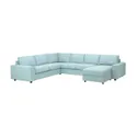 IKEA VIMLE ВІМЛЕ, чохол для кутового дивана, 5-місний, з шезлонгом з широкими підлокітниками / Saxemara світло-блакитний 194.242.59 фото thumb №2