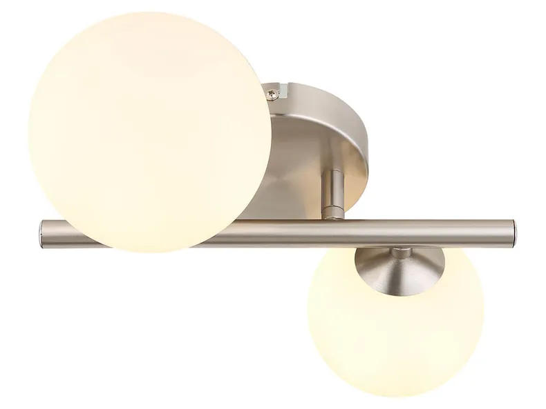BRW Стельовий двоточковий світильник Riha LED з металу та скла білий і сріблястий 091421 фото №3