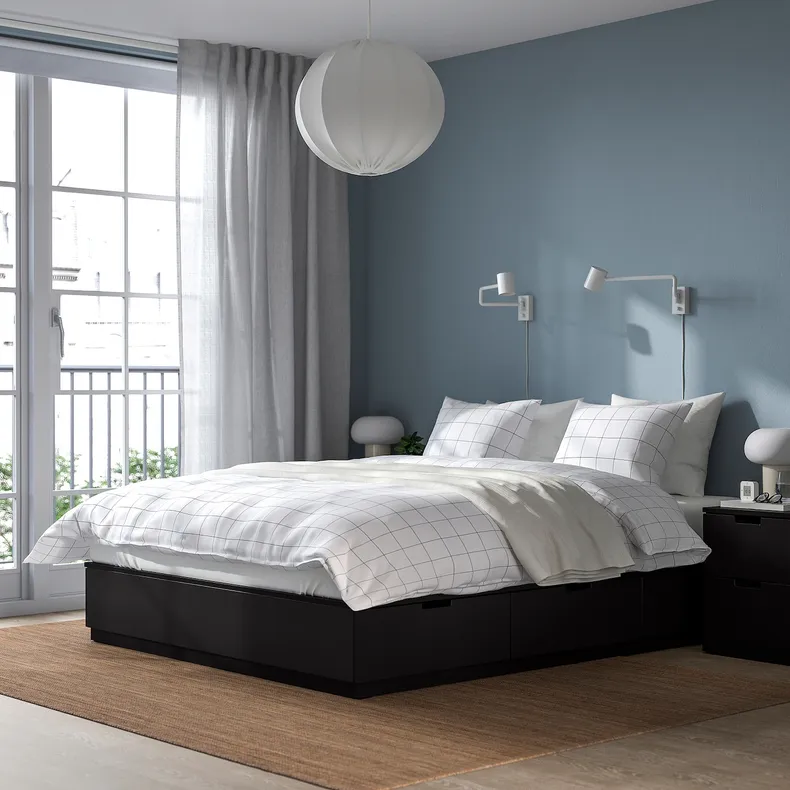 IKEA NORDLI НОРДЛІ, каркас ліжка з відд д/збер і матрац 895.378.04 фото №4