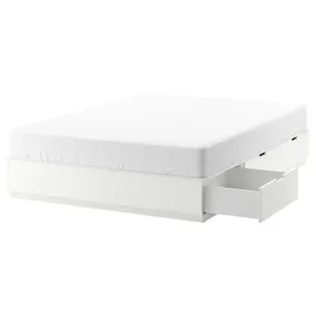 IKEA NORDLI НОРДЛІ, каркас ліжка з відділ д / зберігання, білий, 160х200 см 003.498.49 фото
