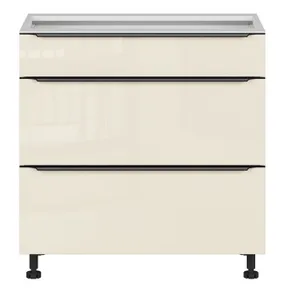 BRW Кухонна шафа Sole L6 80 см з висувними ящиками магнолія перлина, альпійський білий/магнолія перламутровий FM_D3S_80/82_2SMB/SMB-BAL/MAPE фото