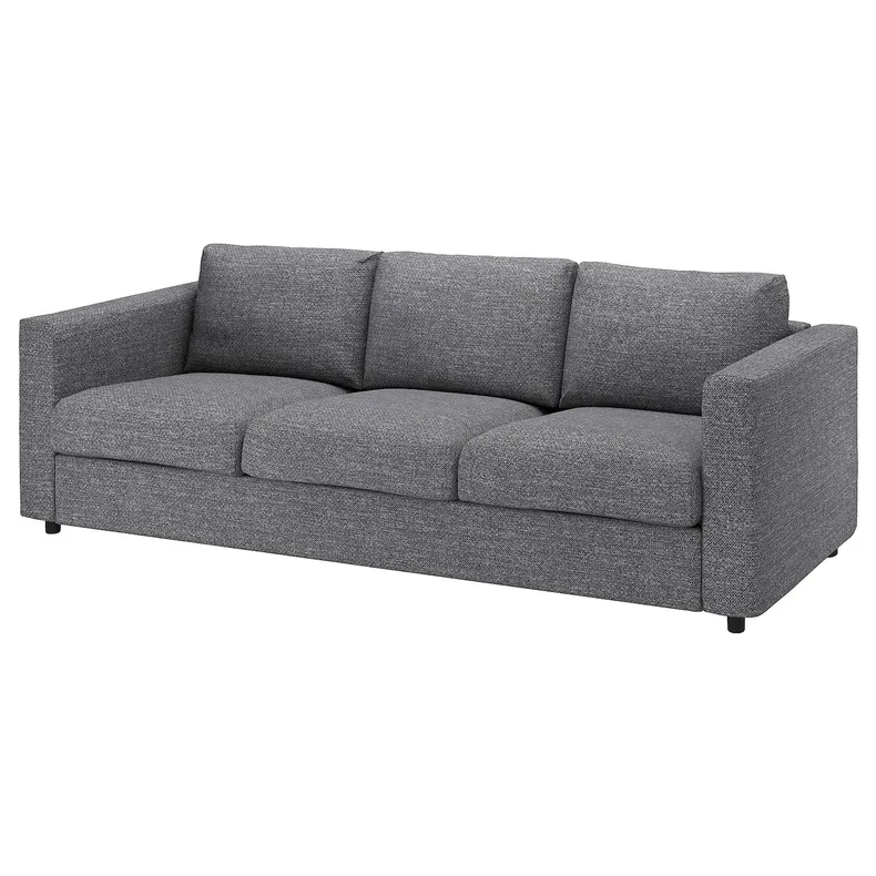IKEA VIMLE ВІМЛЕ, чохол для 3-місного дивана, Лейде сіро-чорний 994.344.19 фото №2