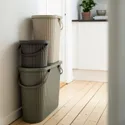 IKEA DAMMÄNG ДАММЕНГ, відро з кришкою, сіро-зелений, 48 l 005.599.79 фото thumb №6