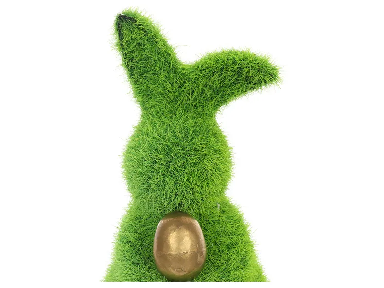 BRW Декоративна фігурка BRW Кролик з яйцем, штучна трава 085422 фото №3