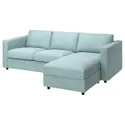 IKEA VIMLE ВИМЛЕ, чехол на 3-местный диван с козеткой, Саксемара светло-голубая 693.993.80 фото thumb №2