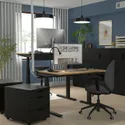 IKEA MITTZON МІТТЗОН, стіл регульований, електричний okl дуб / чорний, 120x80 см 495.277.84 фото thumb №3