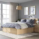 IKEA MALM МАЛЬМ, ліжко з підіймальним механізмом, шпон з мореного дуба білого кольору, 180x200 см 704.126.82 фото thumb №3