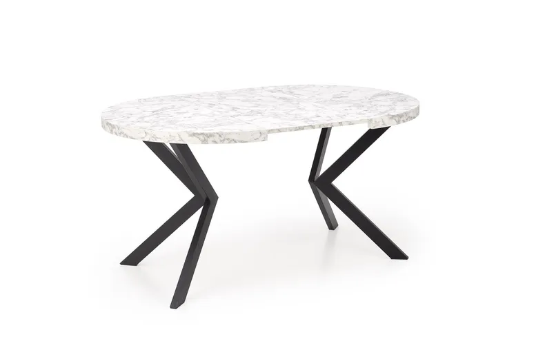 Кухонний стіл HALMAR PERONI 100-250x100 см білий мармур - чорний фото №12