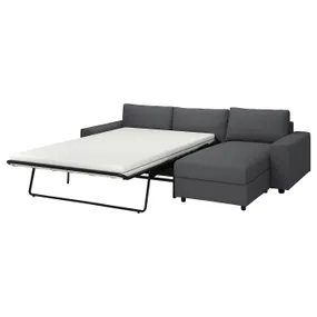 IKEA VIMLE ВИМЛЕ, 3-местный диван-кровать с козеткой, с широкими подлокотниками / Галларп серый 295.370.86 фото