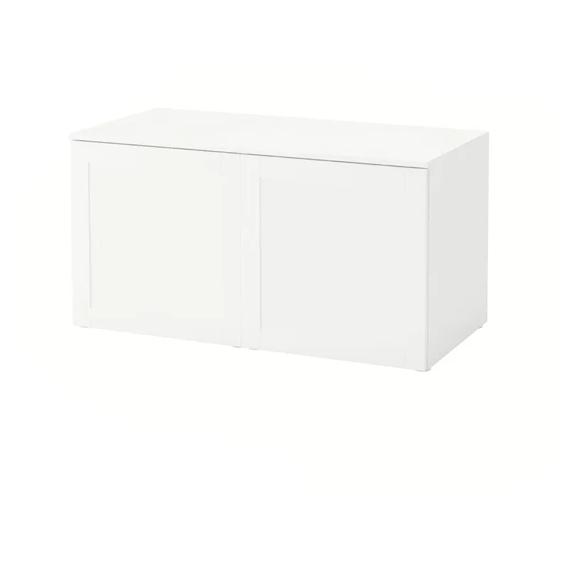 IKEA PLATSA ПЛАТСА, лавка з відділенням для зберігання, білий/САННІДАЛЬ білий, 120x57x63 см 992.038.19 фото №3