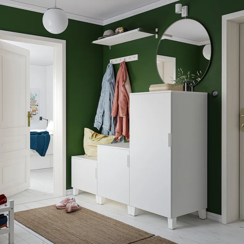 IKEA PLATSA ПЛАТСА, гардероб із 3 дверцятами, білий/ФОННЕС білий, 180x57x133 см 994.368.52 фото №2