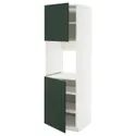 IKEA METOD МЕТОД, висока шафа для дух, 2 дверцят/пол, білий / Хавсторп темно-зелений, 60x60x200 см 595.576.24 фото thumb №1