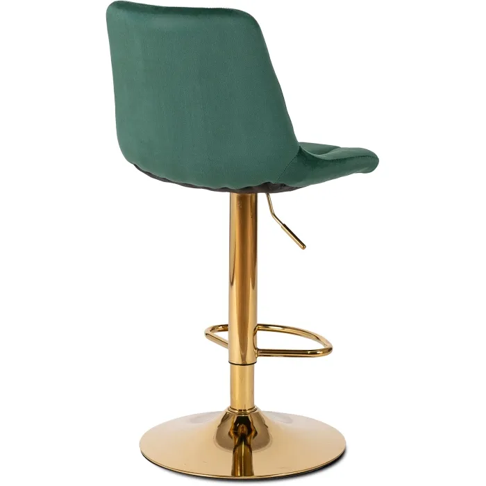 Барный стул бархатный MEBEL ELITE ARCOS Velvet, зеленый / золотой фото №9