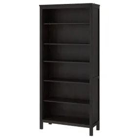 IKEA HEMNES ХЕМНЕС, книжкова шафа, чорний і коричневий, 90x197 см 203.717.64 фото