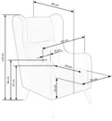 Мягкое кресло HALMAR CHESTER, серый фото thumb №7